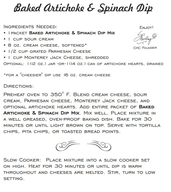 Baked Artichoke & Spinach Dip Mix