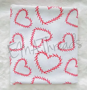 Baseball hearts Hard Knot headband