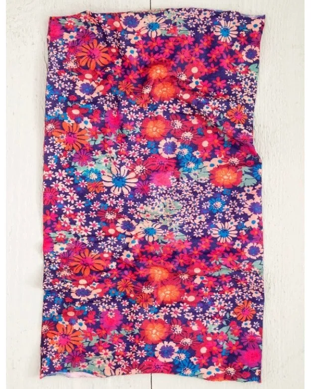 Boho Bandeau - Dark Red PInk FLoral
