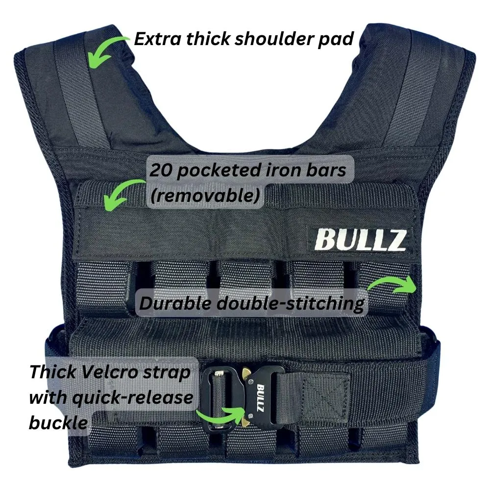 Bullz 20kg Pro Weighted Vest