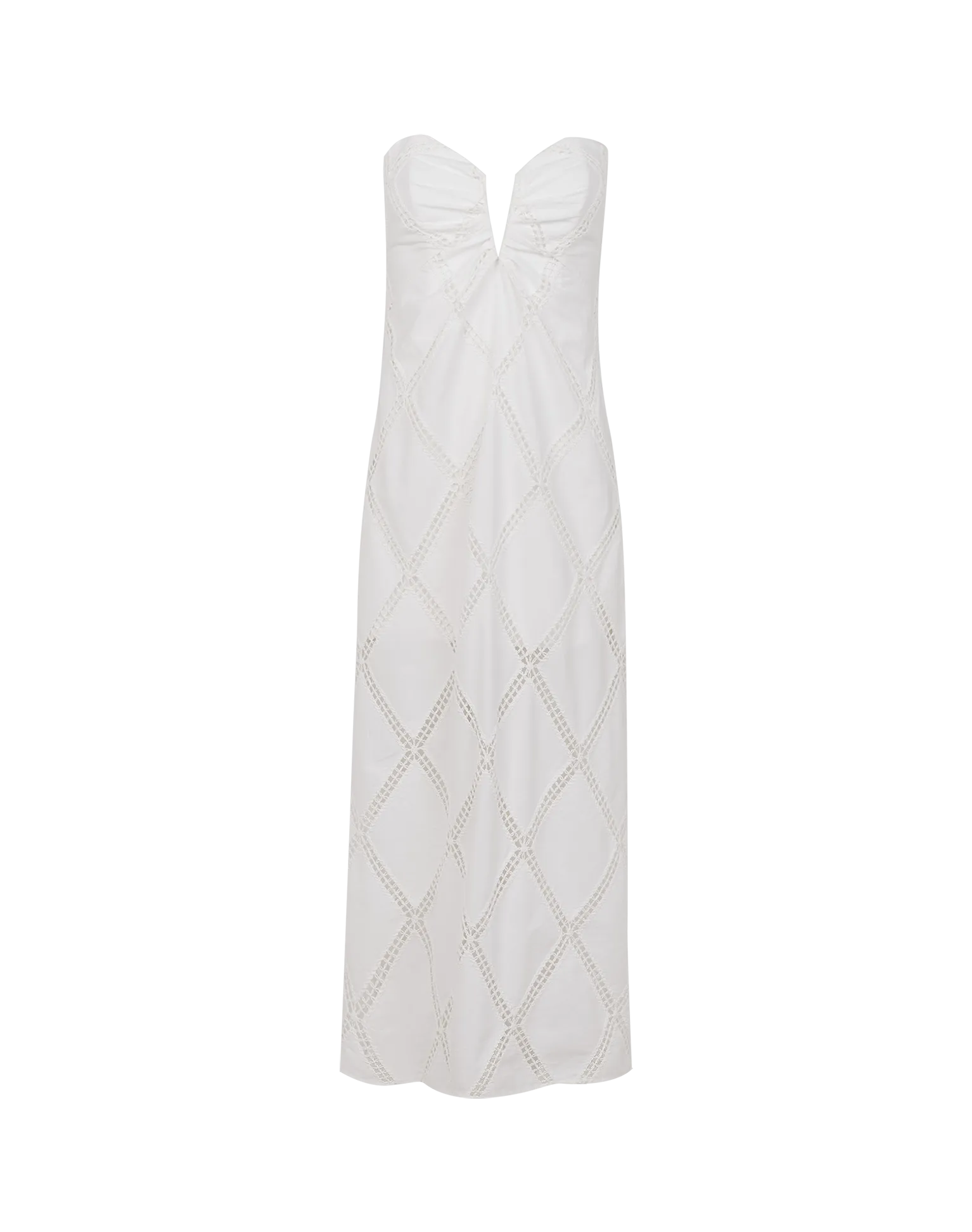 Eyelet Zhen Long Dress - Off White
