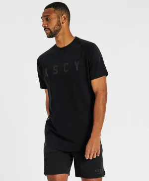 Function Raglan Curved Hem T-Shirt Jet Black
