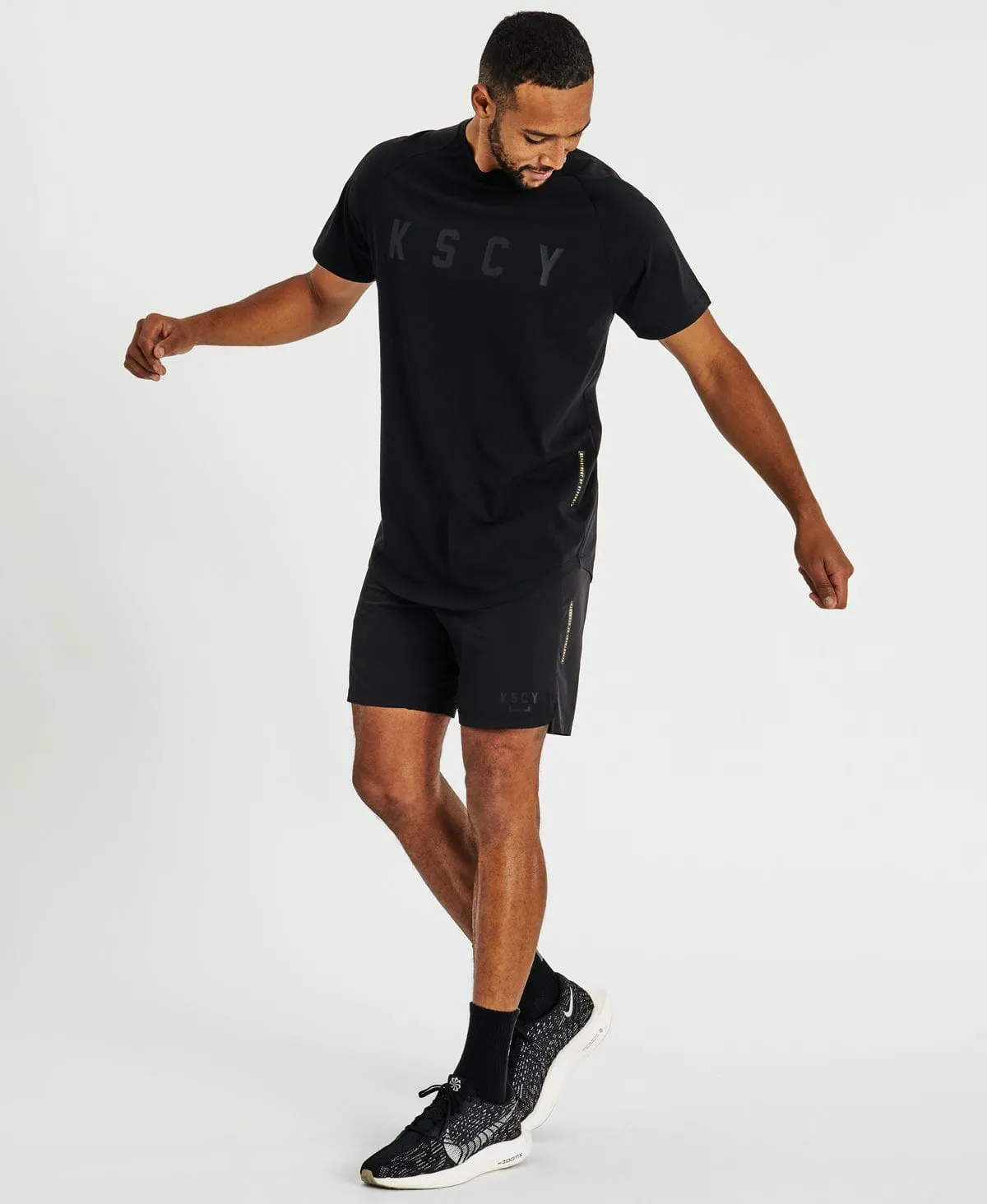 Function Raglan Curved Hem T-Shirt Jet Black