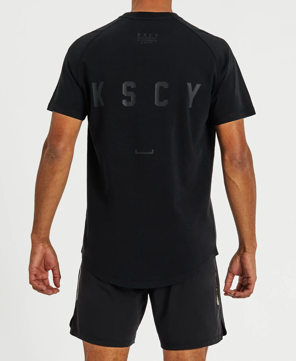 Function Raglan Curved Hem T-Shirt Jet Black