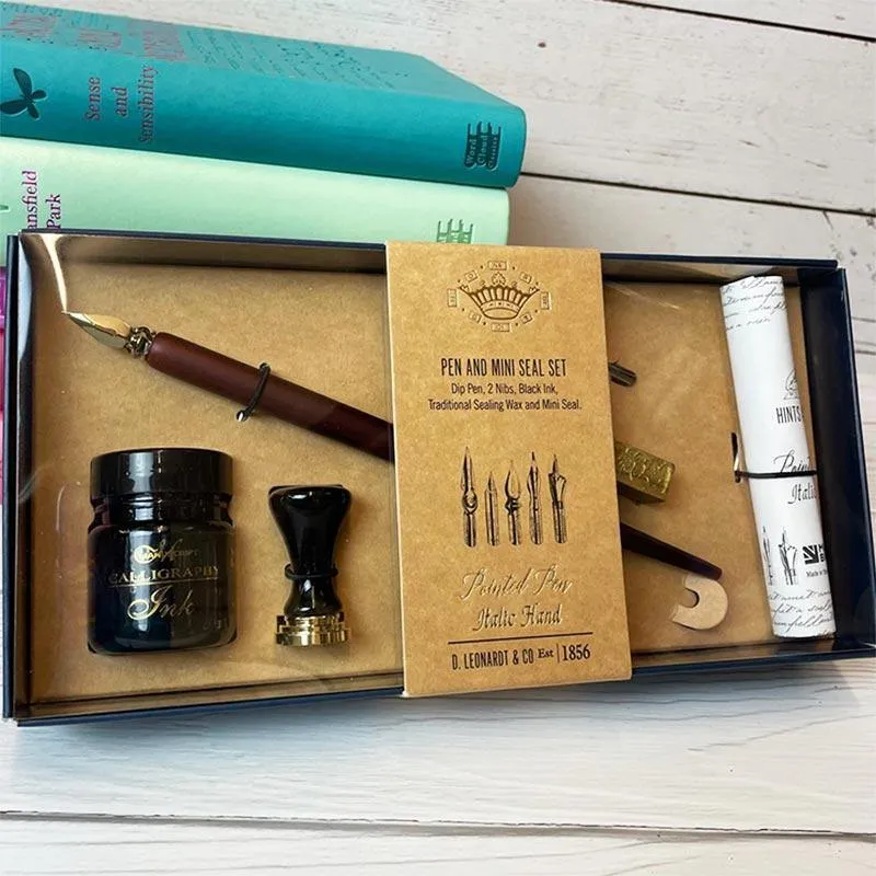 Jane Austen Calligraphy Set -  Dip Pen, Ink and Seal Gift Set