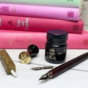 Jane Austen Calligraphy Set -  Dip Pen, Ink and Seal Gift Set