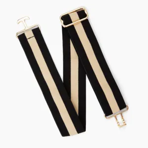 Kastel Black and Beige Striped Equestrian Belt