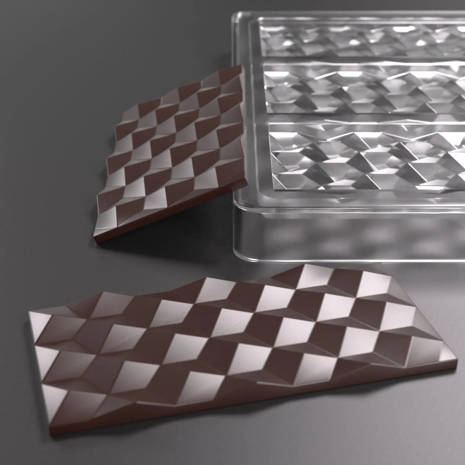 Premium Polycarbonate Chocolate Bar Mold Geometric